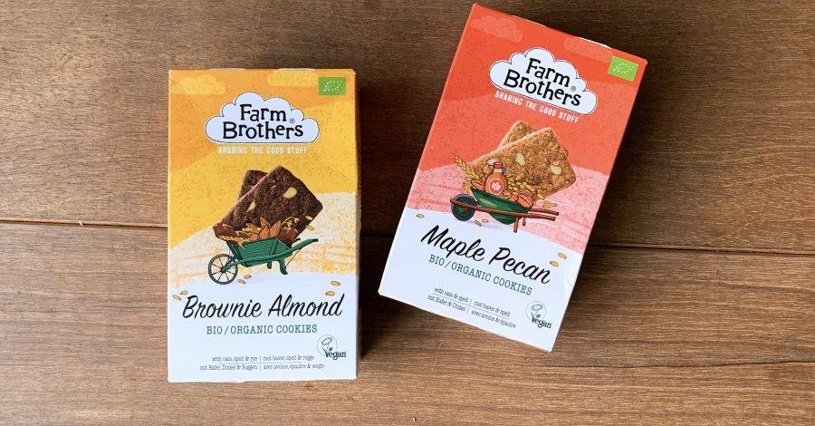 Farm Brothers vegan cookies maple pecan en brownie almond