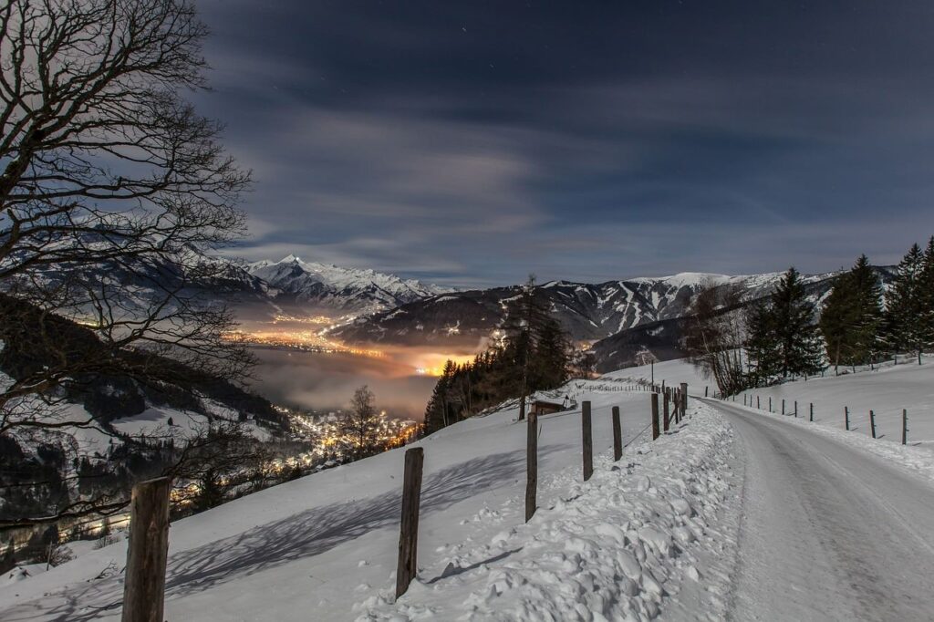 alpen in de avond