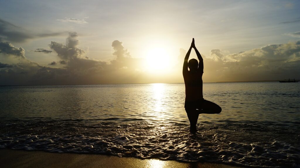 yoga op het strand